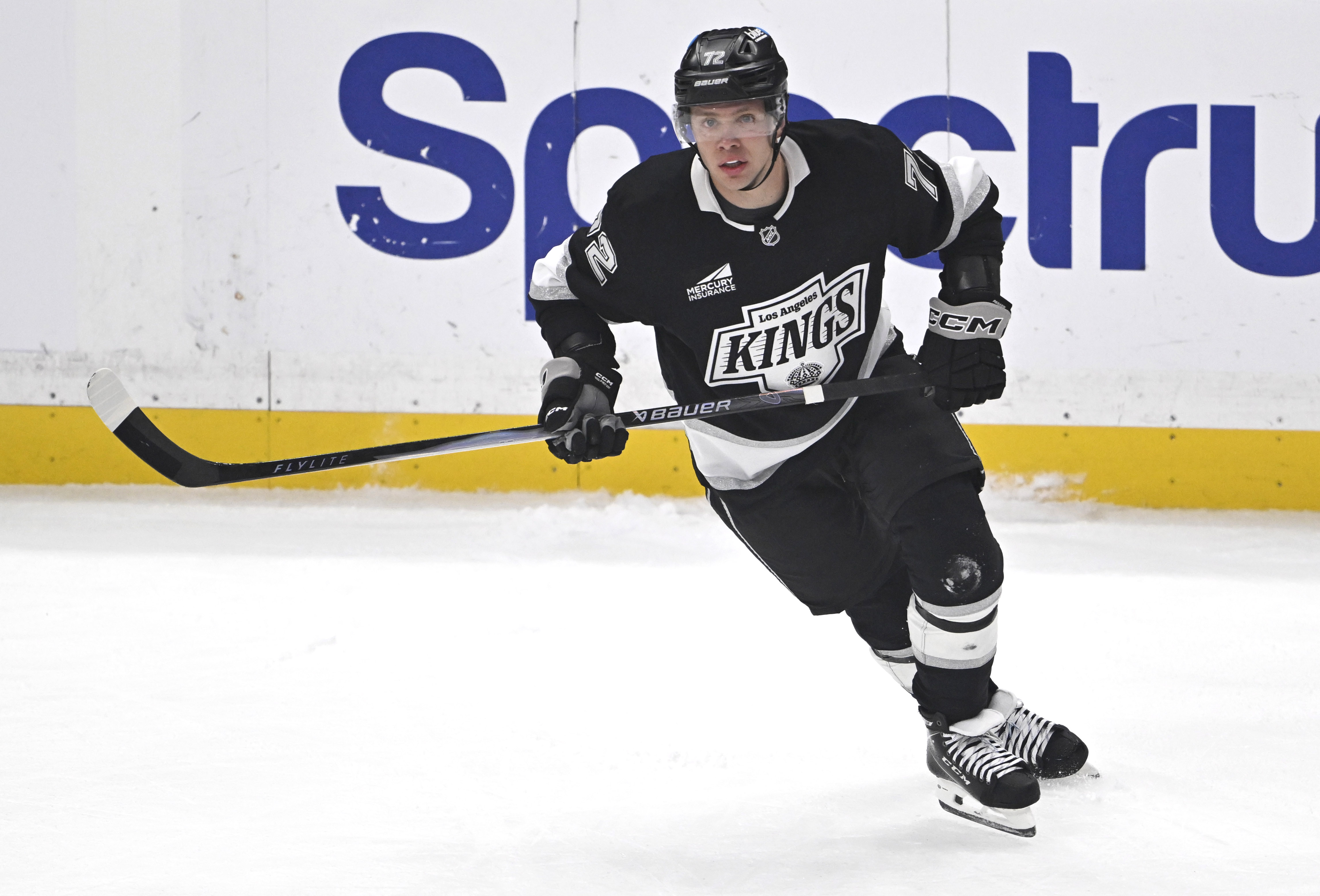New Kings forward Artemi Panarin skates during the first period...