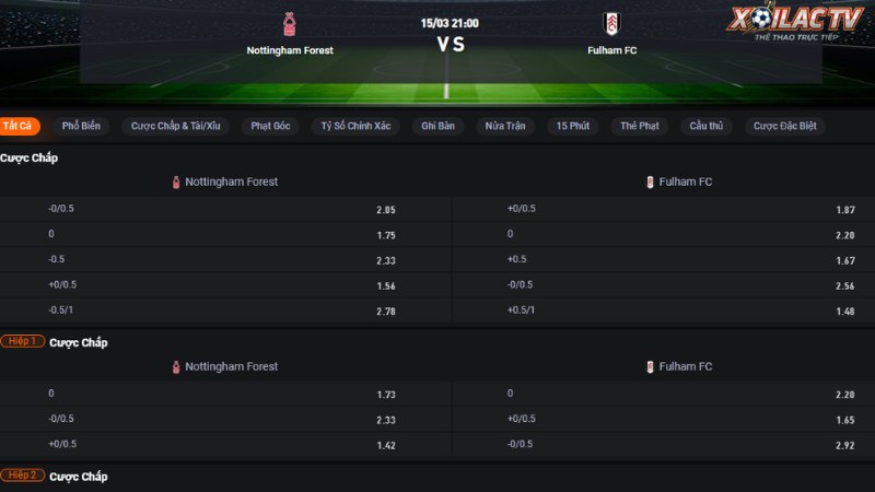 Nottingham vs Fulham