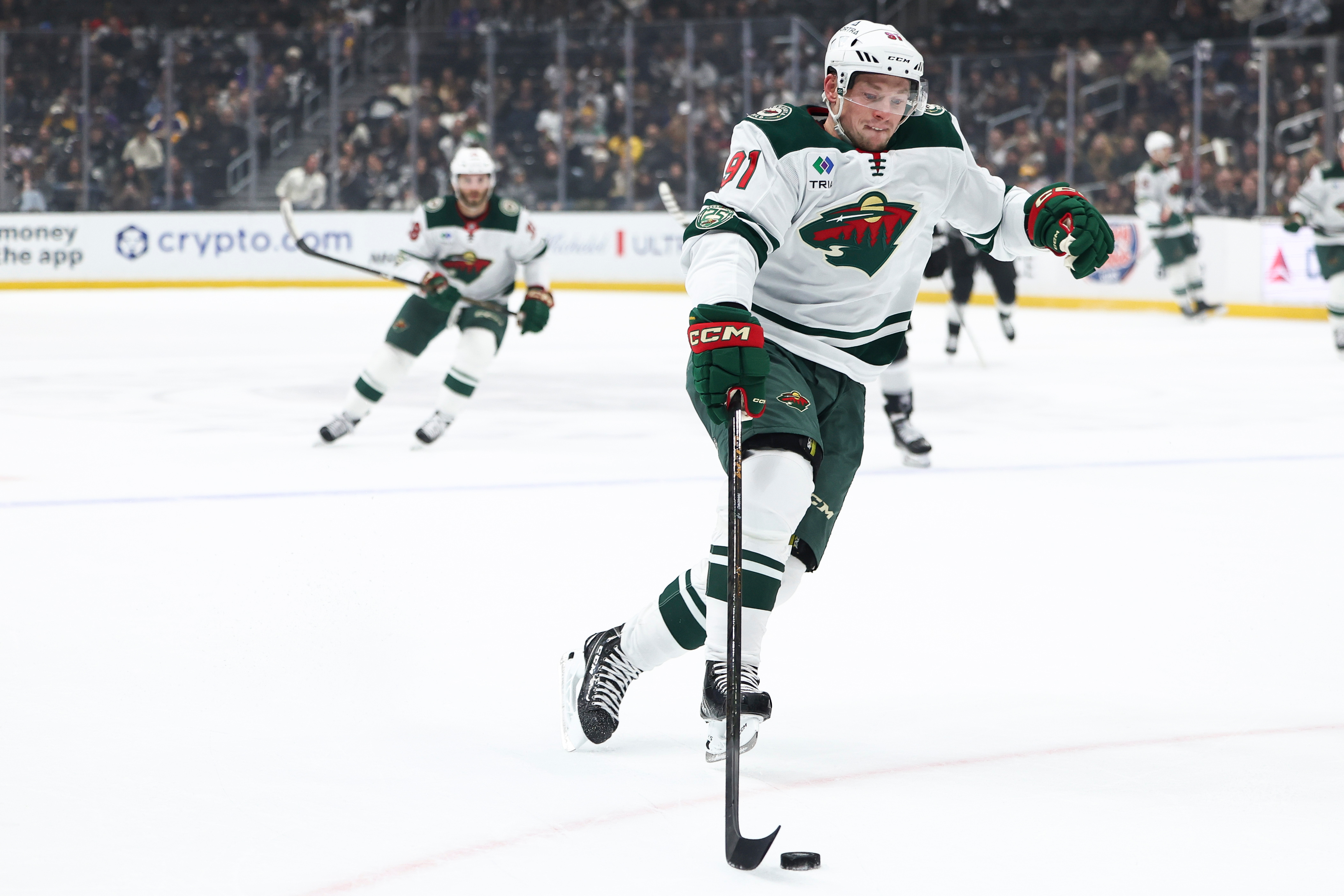 Minnesota Wild right wing Vladimir Tarasenko (91) skates with the...